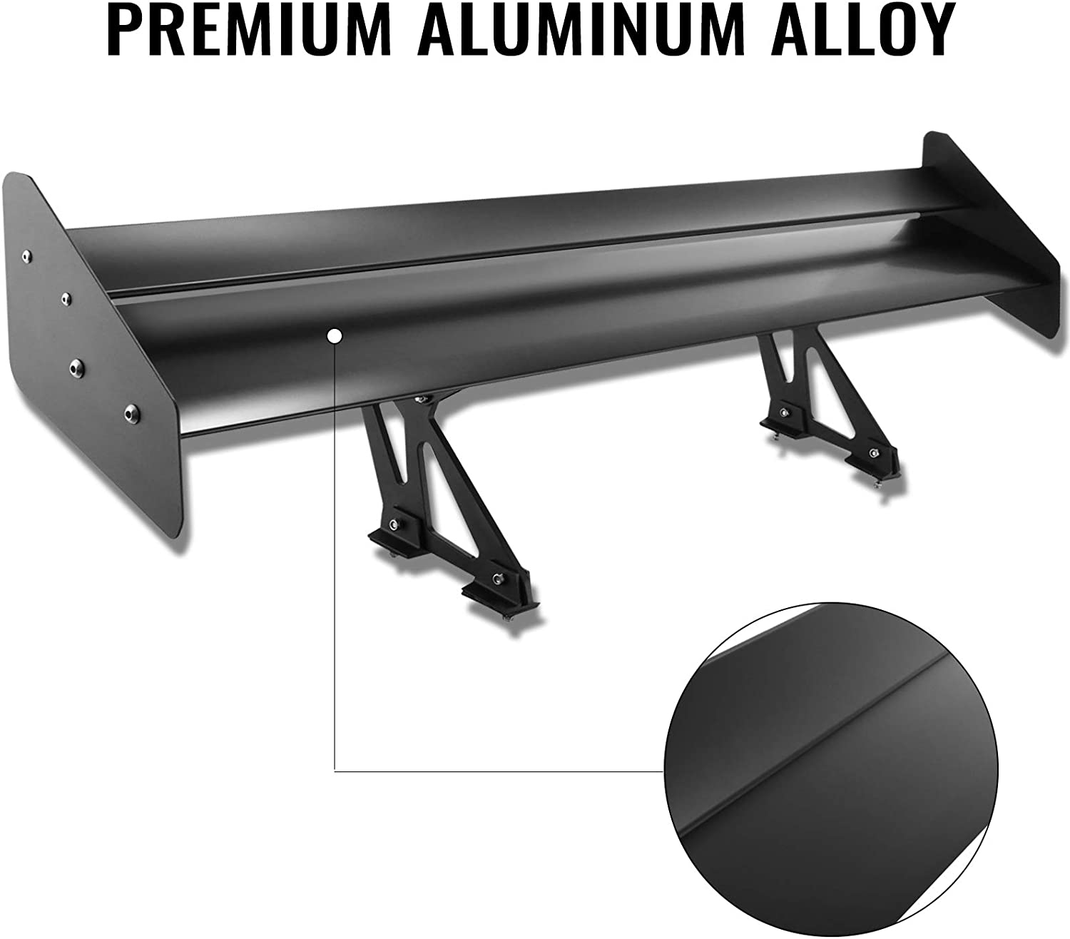 Mophorn GT Wing Spoiler 43.3inch Adjustable Universal Lightweight Aluminum Car Rear Spoiler Wing,Racing Spoiler BGW/JDM Drift 