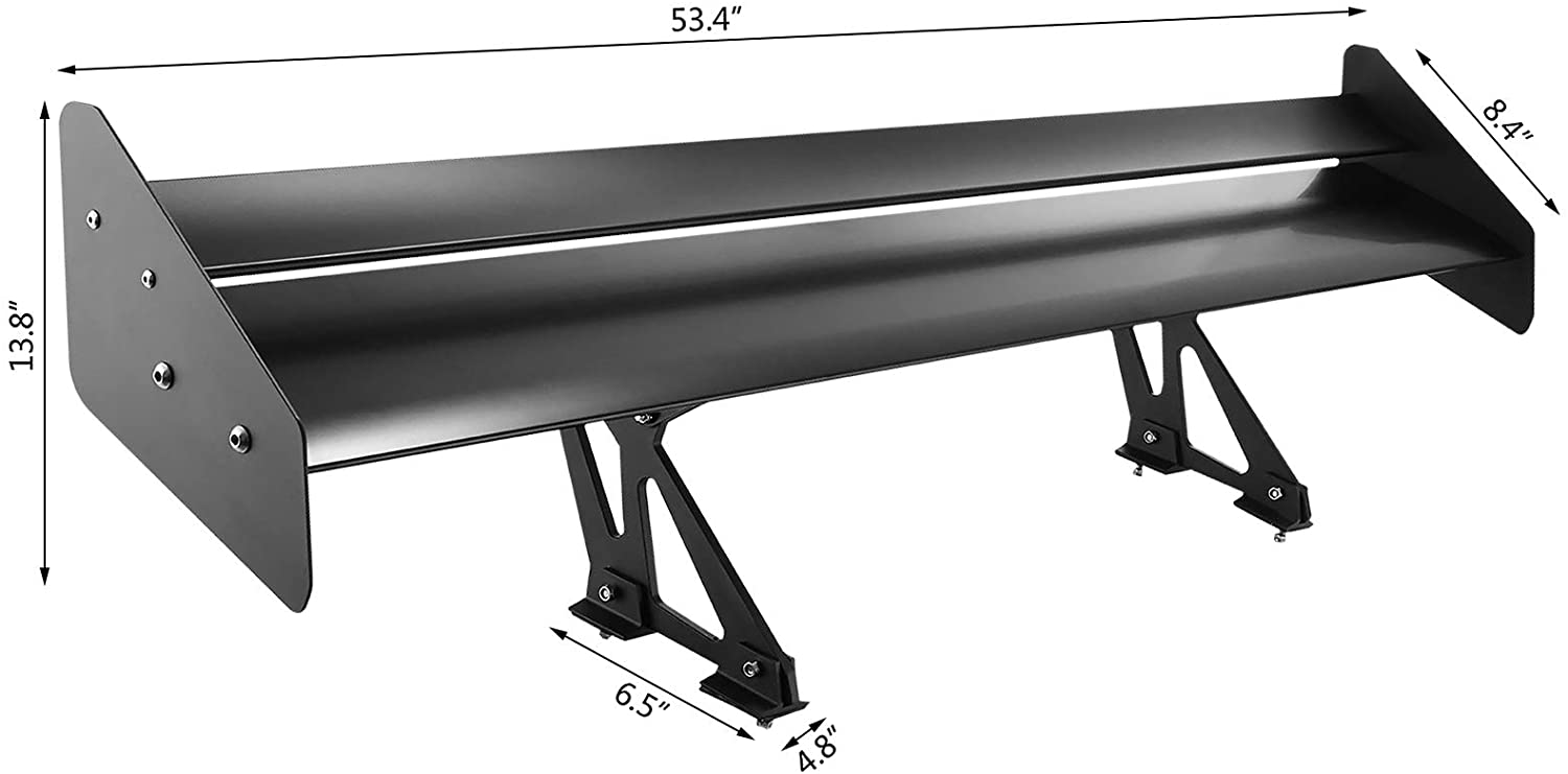 Mophorn GT Wing Spoiler 43.3inch Adjustable Universal Lightweight Aluminum Car Rear Spoiler Wing,Racing Spoiler BGW/JDM Drift 